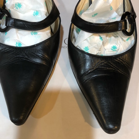 Jimmy Choo Shoes - Jimmy CHOO Black leather slinging back pumps 8.5